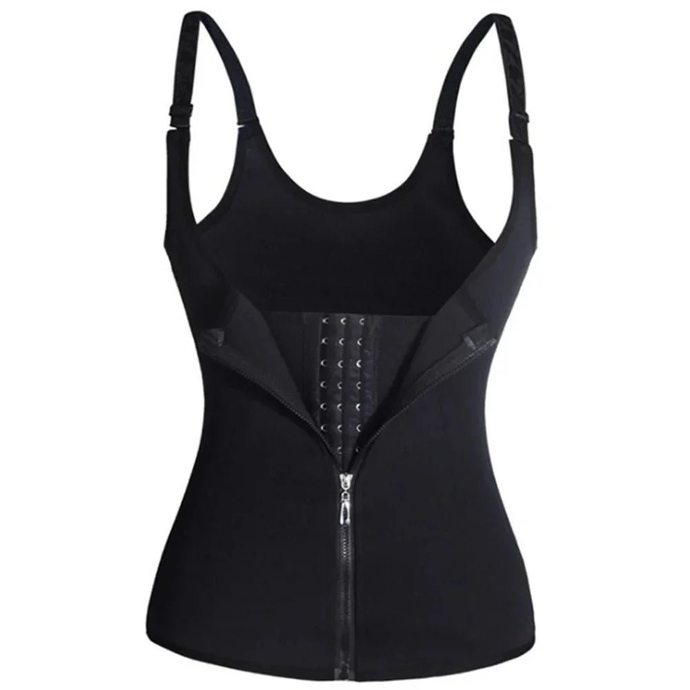 Waist Trainer Tank Top For Women Zipper Body Shaper Tummy Control Sleeveless Top Women's Activewear Body Shaping Underwear