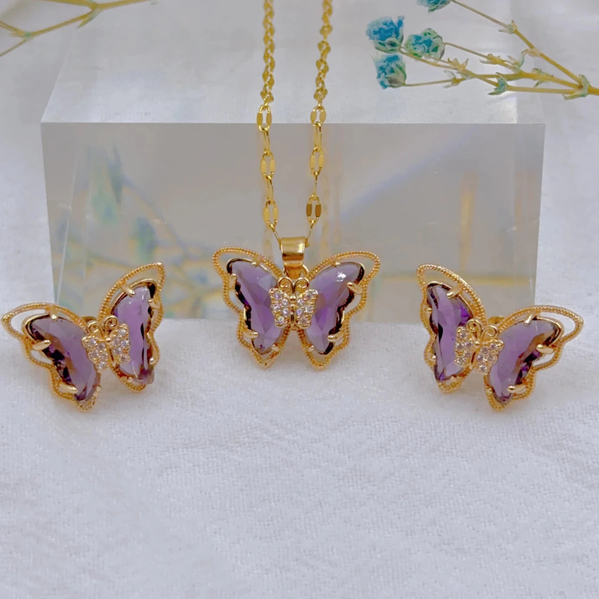 Women’s Butterfly Necklace & Earrings Set Women's Jewelry Sets