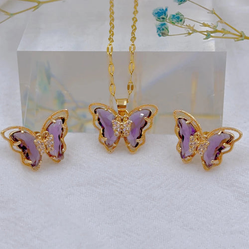 Women’s Butterfly Necklace & Earrings Set Women's Jewelry Sets