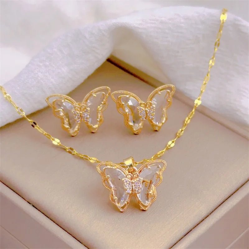 Women’s Butterfly Necklace & Earrings Set Women's Jewelry Sets