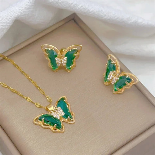 Women’s Butterfly Necklace & Earrings Set Women's Jewelry Sets