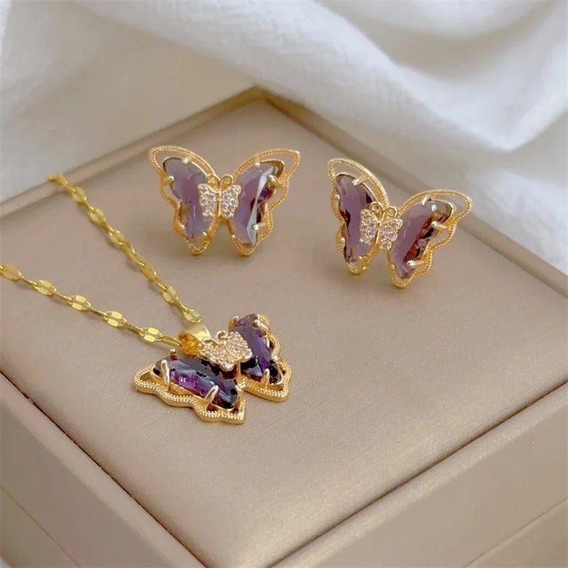 Women’s Butterfly Necklace & Earrings Set Women's Jewelry Sets