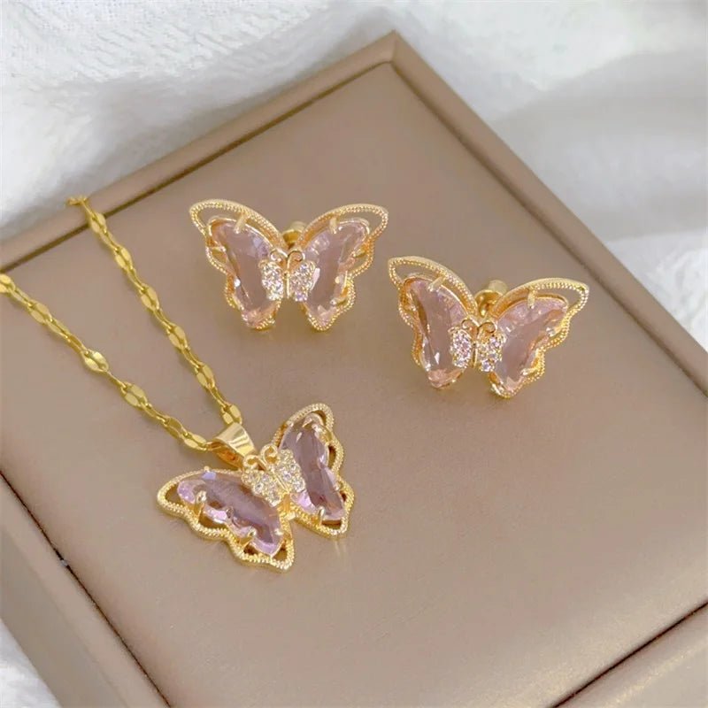 Women’s Butterfly Necklace & Earrings Set Women's Jewelry Sets