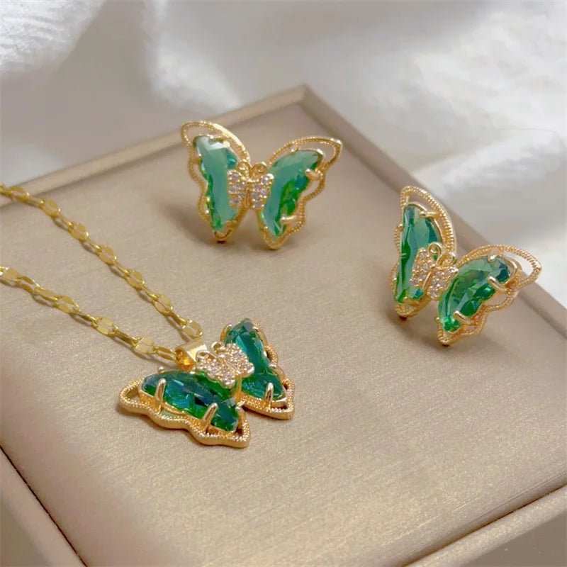 Women’s Butterfly Necklace & Earrings Set Women's Jewelry Sets