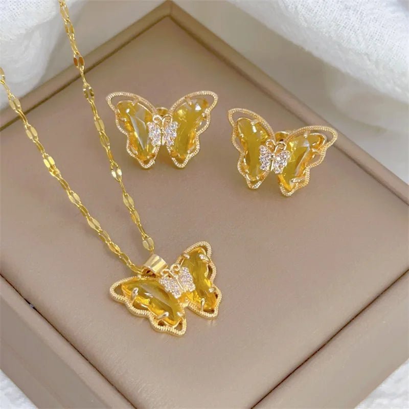 Women’s Butterfly Necklace & Earrings Set Women's Jewelry Sets
