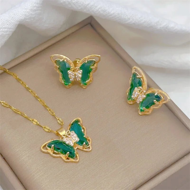 Women’s Butterfly Necklace & Earrings Set Women's Jewelry Sets