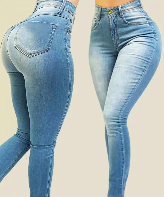 Women’s High Waist Denim Jeans Pure Color Street Style For Trendsetters Flattering Shaping Fit Everyday Wardrobe