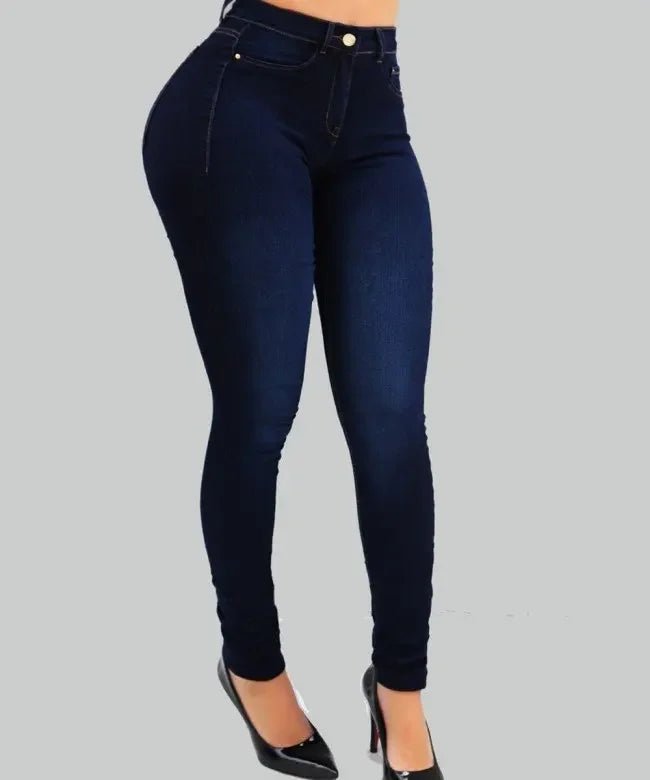 Women’s High Waist Denim Jeans Pure Color Street Style For Trendsetters Flattering Shaping Fit Everyday Wardrobe