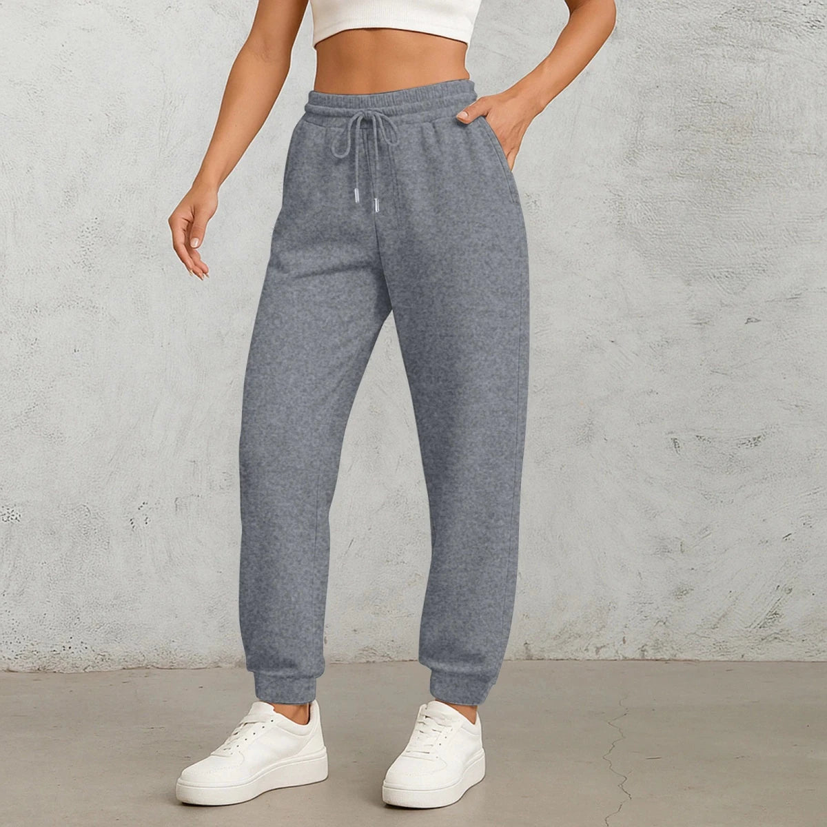 Women's High-Waist Straight-Leg Drawstring Pants