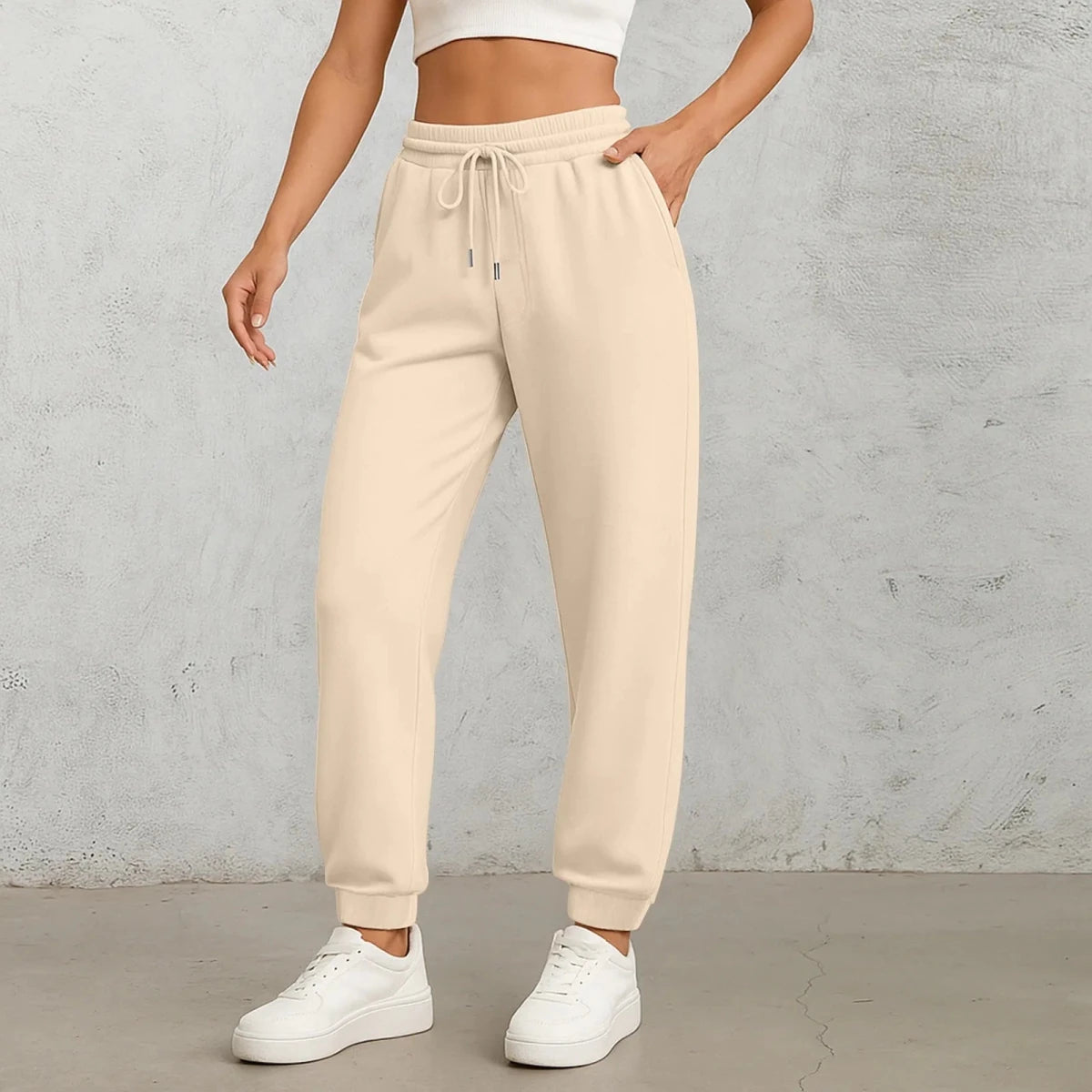 Women's High-Waist Straight-Leg Drawstring Pants