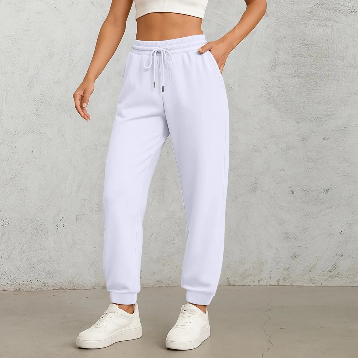 Women's High-Waist Straight-Leg Drawstring Pants