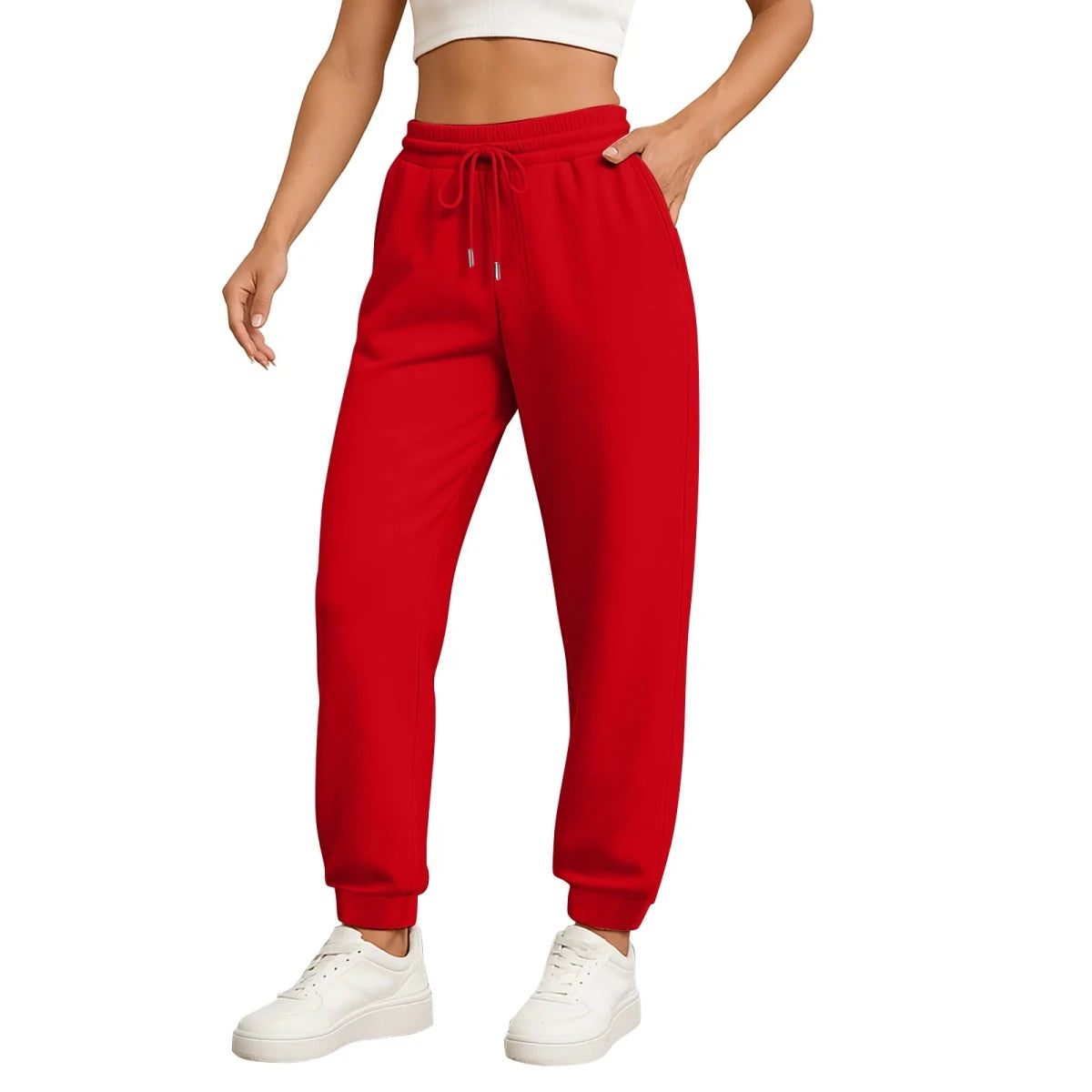 Women's High-Waist Straight-Leg Drawstring Pants