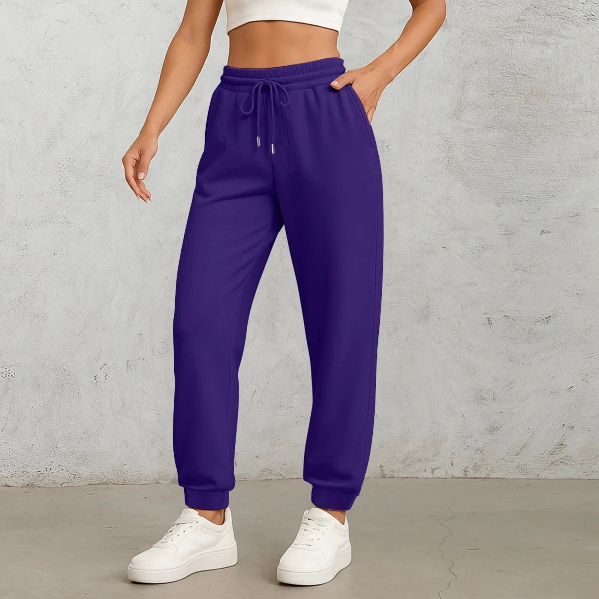 Women's High-Waist Straight-Leg Drawstring Pants