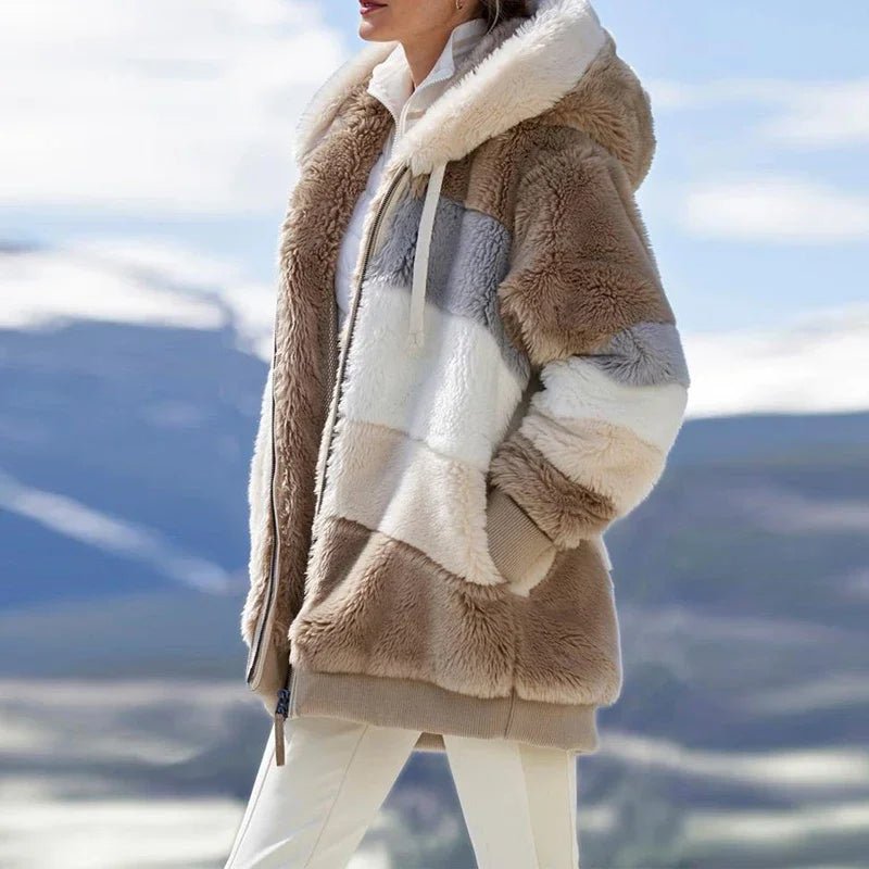 Women's Hooded Color-Block Zip-Up Jacket