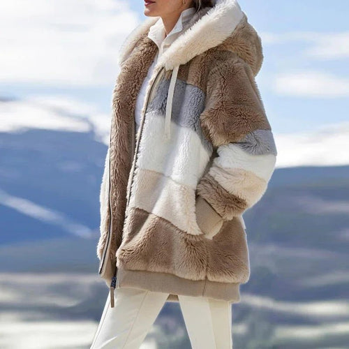 Women's Hooded Color-Block Zip-Up Jacket