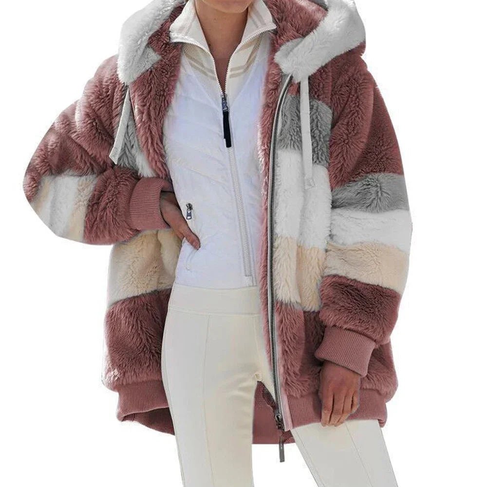 Women's Hooded Color-Block Zip-Up Jacket