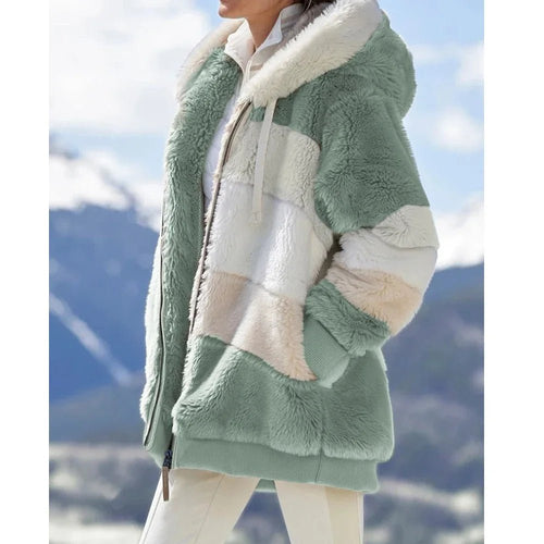 Women's Hooded Color-Block Zip-Up Jacket
