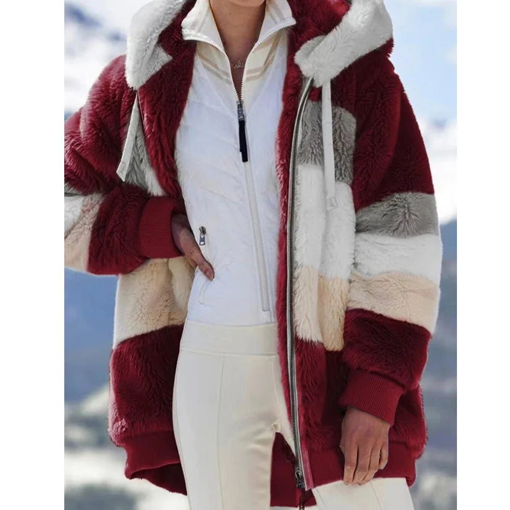 Women's Hooded Color-Block Zip-Up Jacket