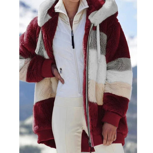 Women's Hooded Color-Block Zip-Up Jacket