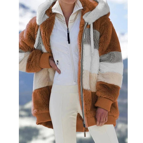 Women's Hooded Color-Block Zip-Up Jacket