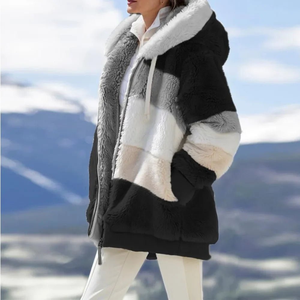 Women's Hooded Color-Block Zip-Up Jacket