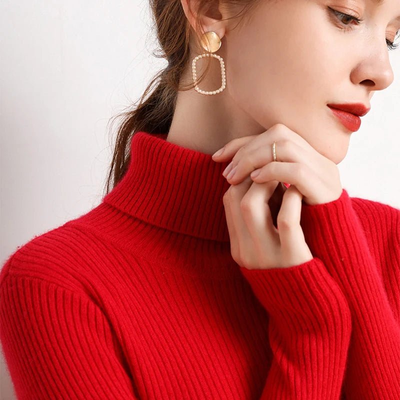 Women’s Slim-Fit Turtleneck Knit Sweater