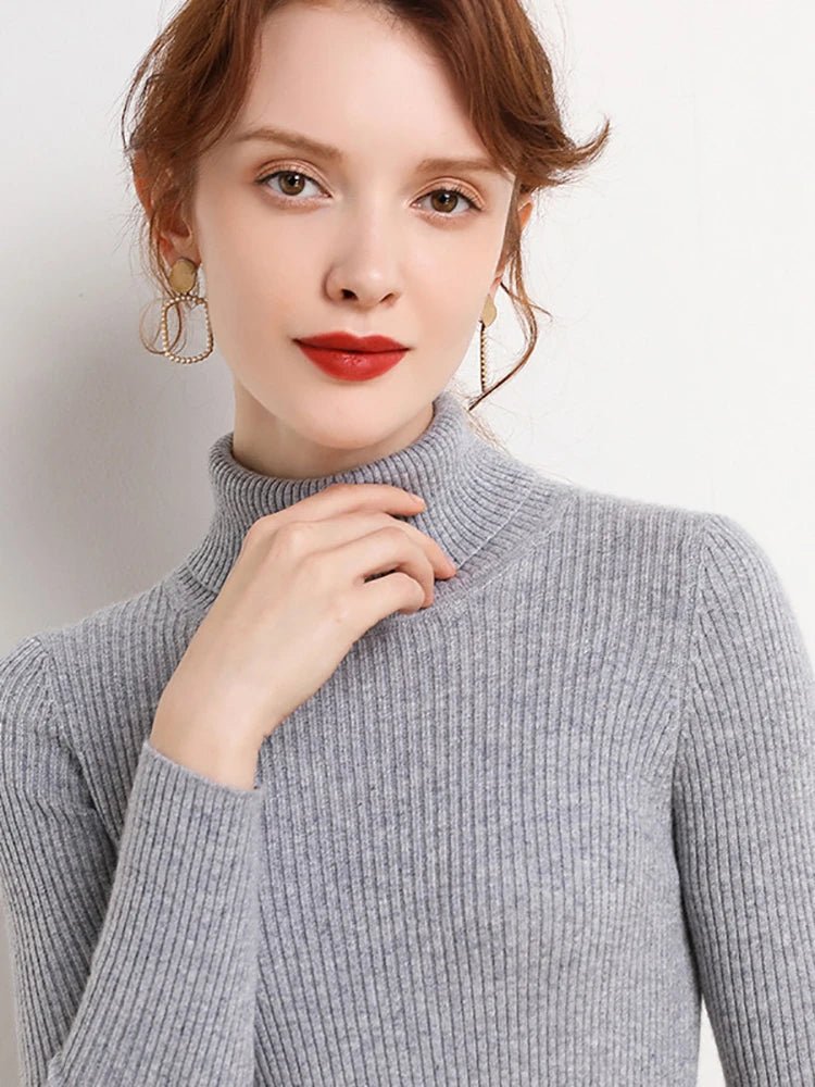 Women’s Slim-Fit Turtleneck Knit Sweater